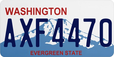 WA license plate AXF4470