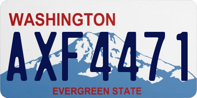 WA license plate AXF4471