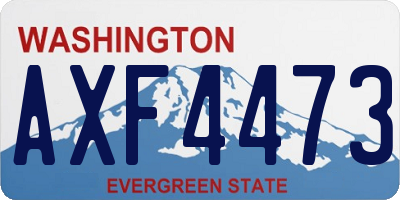 WA license plate AXF4473