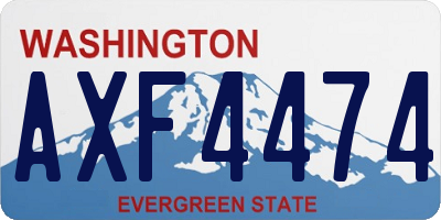 WA license plate AXF4474