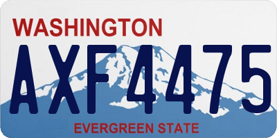 WA license plate AXF4475