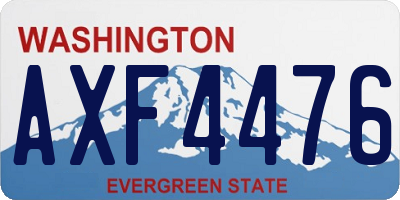 WA license plate AXF4476