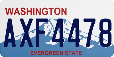 WA license plate AXF4478