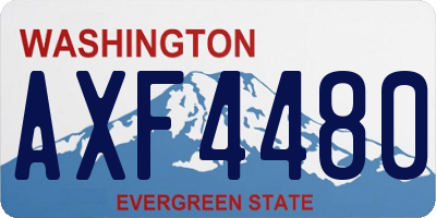 WA license plate AXF4480