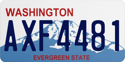 WA license plate AXF4481