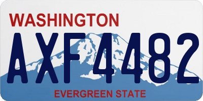 WA license plate AXF4482
