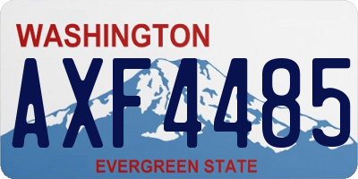 WA license plate AXF4485