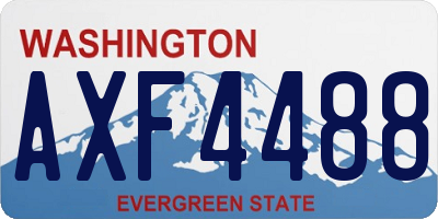WA license plate AXF4488