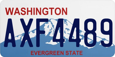 WA license plate AXF4489