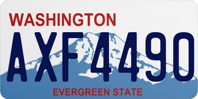 WA license plate AXF4490