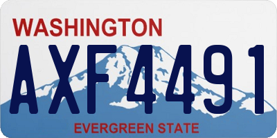 WA license plate AXF4491