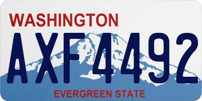 WA license plate AXF4492