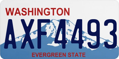 WA license plate AXF4493