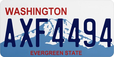 WA license plate AXF4494