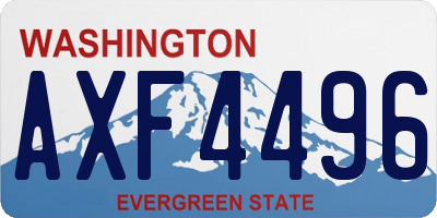 WA license plate AXF4496