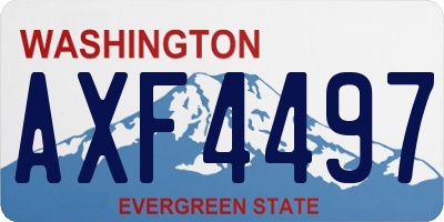 WA license plate AXF4497