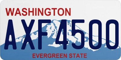 WA license plate AXF4500