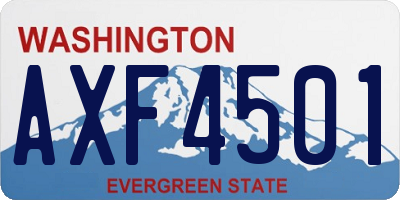 WA license plate AXF4501