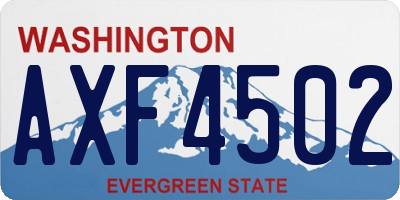 WA license plate AXF4502