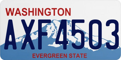 WA license plate AXF4503