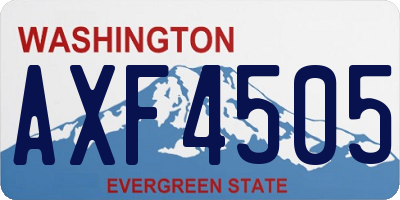 WA license plate AXF4505