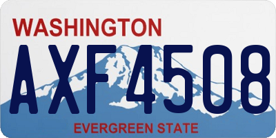 WA license plate AXF4508