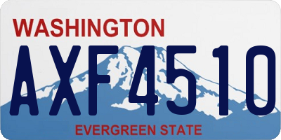 WA license plate AXF4510