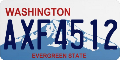 WA license plate AXF4512