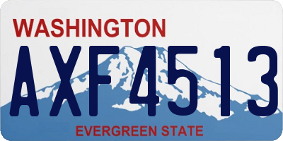 WA license plate AXF4513