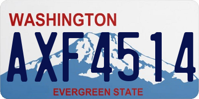 WA license plate AXF4514