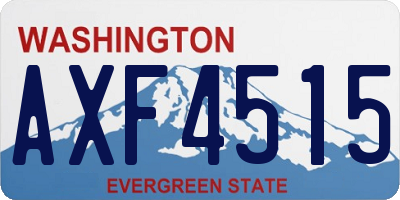 WA license plate AXF4515