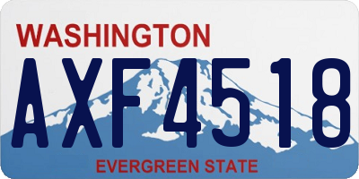 WA license plate AXF4518