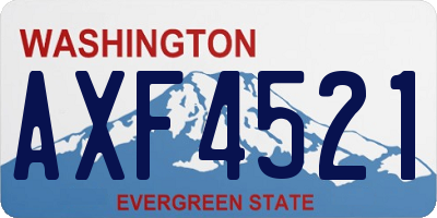 WA license plate AXF4521
