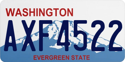 WA license plate AXF4522