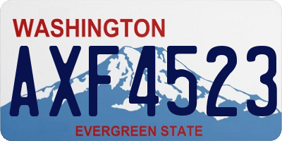 WA license plate AXF4523