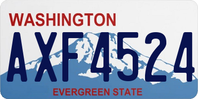 WA license plate AXF4524