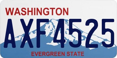 WA license plate AXF4525