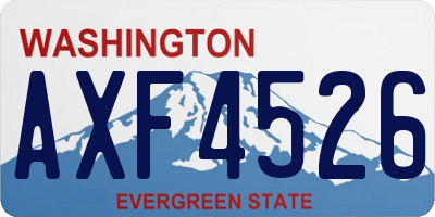 WA license plate AXF4526