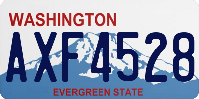 WA license plate AXF4528