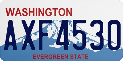 WA license plate AXF4530