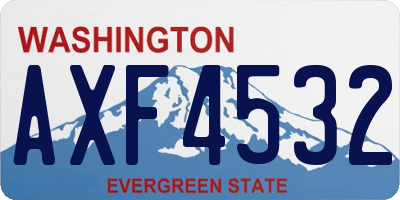 WA license plate AXF4532