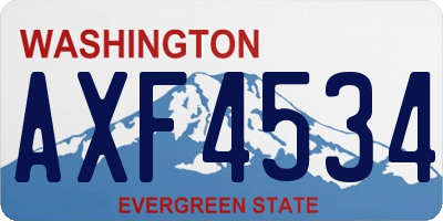 WA license plate AXF4534