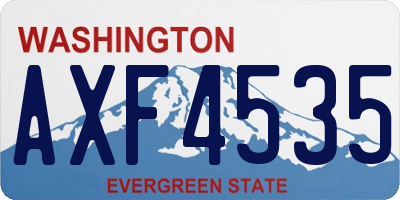 WA license plate AXF4535