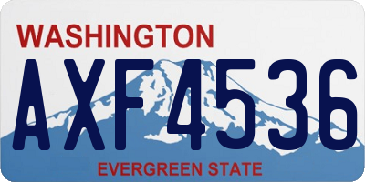 WA license plate AXF4536