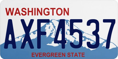 WA license plate AXF4537