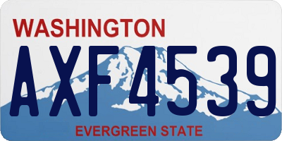 WA license plate AXF4539