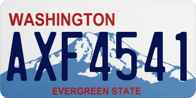WA license plate AXF4541