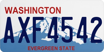WA license plate AXF4542