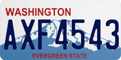 WA license plate AXF4543