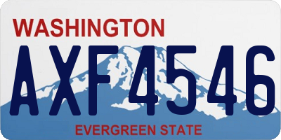 WA license plate AXF4546
